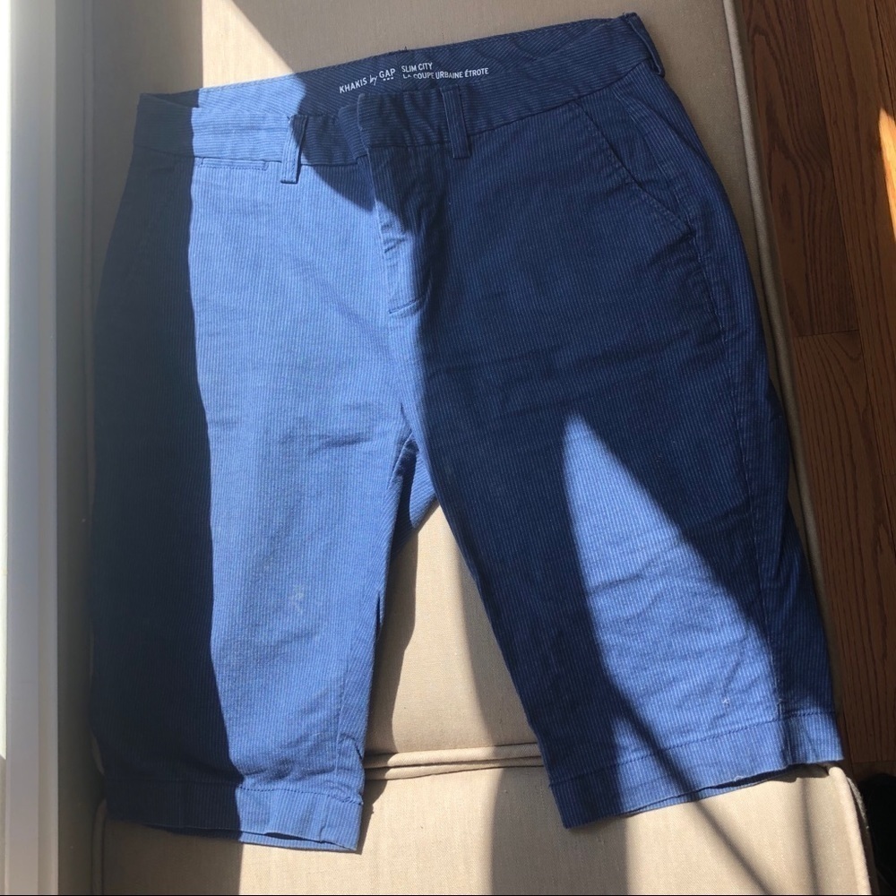 Gap Bermuda Shorts Blue with Pinstripe Size 4